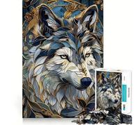 Loup dans Un décor Floral Puzzle de 1000 pièces pour Adolescents Jeu de Stimulation Cognitive sans Espace Ajustement Parfait Format Compact Idéal pour des Moments de Jeu en Famille (50x75cm)