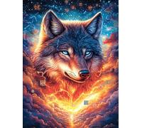 Loup dans Une clairière forestière Ardente Puzzle 500 Pièces pour Adultes Jeu De Réflexion Educa Famille Challenge Créatif Relaxation Art Cadeau De Fête 500 PCS