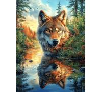 Loup dans une forêt 1000 Pièces Puzzle Expert Confirmé En Carton Sans Déformation Animal sauvage et animal de compagnie Très Difficile Décoration Murale Collection Cadeau Fête Des Pères Premium 1000 P
