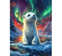 Loup dans une forêt magique Under The Northern Lights 300 Pieces Casse-tête Créatif En Carton Épais Rigide Faune sauvage et animaux de compagnie Difficulté Moyenne Activité Manuelle Loisir Créatif Cad