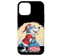 Loup de Dessin animé Amusant dans Le Style de Noël pour Adultes et Enfants Coque pour iPhone 12 Mini