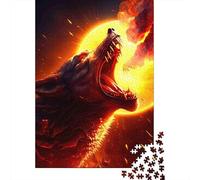 Loup de feu Howl Puzzle 1000 Pièces Adultes Animaux Puzzles 1000 Pièce Jeux D'adresse Cadeau 52x38cm/1000pcs