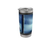 Loup de glace dans un paysage d'hiver dans l'Arctique Gobelet isotherme en acier inoxydable double paroi