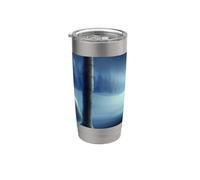 Loup de glace dans un paysage d'hiver dans l'Arctique Gobelet isotherme en acier inoxydable double paroi