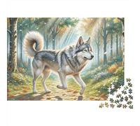 Loup de la Forêt Puzzle 1000 Pièces Papier pour Adultes Lumière de Forêt Jeu de Puzzle 1000 Pièces Famille 38x26cm/1000pcs
