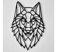 Loup décoration murale | 27 x 19.5cm | couleur noir | Fabriqué en France (plastique eco-responsable)