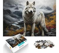 Loup des Montagnes Puzzles de 1000 pièces pour Adultes Cadeaux de Jeux stimulants Renforcer l'amour Entre Les Couples 38x26cm