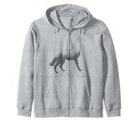 Loup double exposition surréaliste animaux loups cadeaux Sweat à Capuche