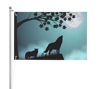 Loup,Drapeau de jardin, bannière décorative, drapeau double face, 2 x 3 pieds, pour extérieur et intérieur