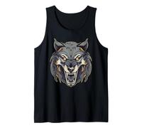 Loup en colère t Loup grondant Loup Halloween Débardeur
