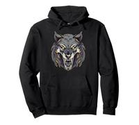 Loup en colère t Loup grondant Loup Halloween Sweat à Capuche