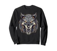 Loup en colère t Loup grondant Loup Halloween Sweatshirt