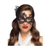 Boland 00249 - Masque pour les yeux en dentelle - Taille unique - Noir - Avec ruban en tissu - Mascarade - Déguisement - Venise - Accessoire - Carnaval - Fête à thème Halloween
