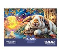 Loup endormi Puzzle 1000 PiècesBunny Rest pour Passionnés Carton Épais Stimuler l'esprit pour Collectionner Édition Limitée sans Défaut 52x38cm/1000pcs