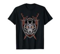 Loup épée bouclier Renaissance médiévale chevalier maison T-Shirt