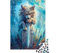 Loup Épée Forêt Puzzle, 1000 Pcs pour Adultes Haute Qualité