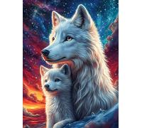 Loup et son louveteau dans une forêt magique 1000 Pieces Casse-tête Créatif En Carton Rigide Sans Déformation Faune sauvage et animaux de compagnie Difficulté Moyenne Activité Manuelle Cadeau Saint Va