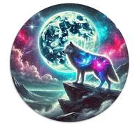Loup étoilé Puzzle pour Adultes 1000 Pièces Style Animal Cool Impossible Défi Jouets Jeu Éducatif Cadeaux pour Femmes 1000pcs (67.5x67.5cm)