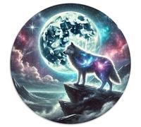 Loup étoilé Puzzle pour Adultes 1000 Pièces Style Animal Cool Impossible Défi Jouets Jeu pour Toute La Famille Cadeaux pour Hommes 1000pcs (67.5x67.5cm)
