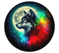 Loup étoilé Puzzle pour Adultes 1000 Pièces Style Animal Cool Impossible Défi Jouets Jeu pour Toute La Famille De Décoration Familiale 1000pcs (67.5x67.5cm)