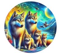 Loup étoilé Puzzle pour Adultes 1000 Pièces Style Animal Cool Impossible Un Puzzle Difficile Jeu Éducatif Cadeaux pour Femmes 1000pcs (67.5x67.5cm)