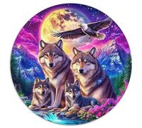 Loup étoilé Puzzle pour Adultes 1000 Pièces Style Animal Cool Impossible Un Puzzle Difficile Jeu Éducatif Cadeaux pour Hommes 1000pcs (67.5x67.5cm)
