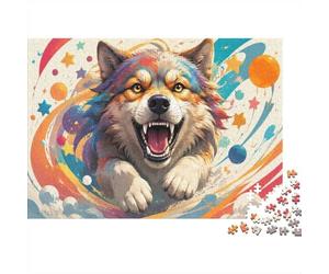 Loup Étoiles Couleur 1000pcs Mini Puzzle pour Adultes Difficile | 38x26cm Carton Décor Salon Structure Durable Cadeau D'anniversaire Soulagement Du Stress
