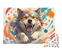 Loup Étoiles Couleur 1000pcs Mini Puzzle pour Adultes Difficile | 52x38cm Carton Décor Salon Structure Durable Cadeau D'anniversaire Soulagement Du Stress