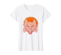 Loup Faune Scandinave Cadeau Mythologie Viking T-Shirt, Femme, Blanc, XL