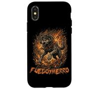 Loup féroce brisant Les chaînes de feu en Fer - Art Graphique Coque pour iPhone X/XS