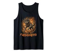 Loup féroce brisant Les chaînes de feu en Fer - Art Graphique Débardeur