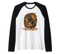Loup féroce brisant Les chaînes de feu en Fer - Art Graphique Manche Raglan