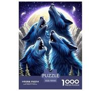 Loup féroce Puzzle 1000 Pièces pour Adultes Et Enfants Dès 14 Ans Jeu De Patience Et De Réflexion Faune Sauvage Divertissement Créatif Cadeau Classiques Décoration De La Maison 70x50cm/1000pcs