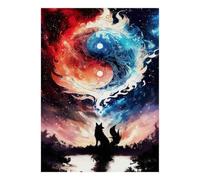 Loup Feu Eau 1000 Pièces Mini Puzzle pour Adultes Jeu De Défi