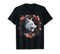 Loup Fleurs - Amoureux des animaux - Art artistique - Motif loup T-Shirt