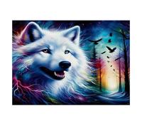 Loup Forêt 1000 Pièces Mini Puzzle pour Adultes | 70x50cm Papier, Décor de chambre, Coupe précise, Cadeau de rassemblement, Entraînement cérébral