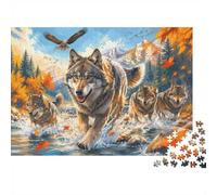 Loup Forêt Rivière 1000pcs Mini Puzzle pour Adultes Stimulant