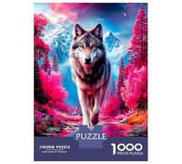 Loup forêt Rose 1000 Pièces Pack Puzzle Majesté Canine Vivante Puzzle Carton Extra-épais - Collectionneurs’ Favorite, Détente, Pause Bureau Voyage Et Fêtes 52x38cm/1000pcs