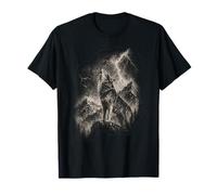 Loup Foudre, Loups Noirs et Blancs Hurlant à la Lune T-Shirt