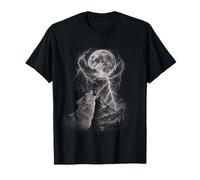 Loup Foudre, Loups Noirs et Blancs Hurlant à la Lune T-Shirt