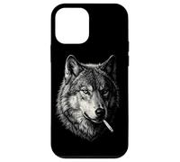 Loup fumant Cigarette Vintage Loup drôle Meme Coque pour iPhone 12 Mini