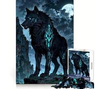 Loup Gardien Mystique aux Marques Lumineuses Puzzle de 1000 Pièces pour Adolescents Wise Think Toy Calme et Amusant Art Découpé Clair Collection (50x75cm)