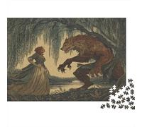 Loup-Garou d'une bête Sauvage | pour Adultes |Jeune Roux-Haired Woman| 1000pcs (75x50cm) Puzzles Jeux ÉduChatifs Puzzles De Décoration Intérieure