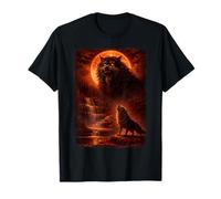 Loup-Garou Hurlant à la Lune Vintage drôle Mystique T-Shirt