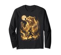 Loup-Garou Hurlant Pleine Lune Horreur forêt Fantaisie Art Manche Longue
