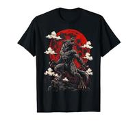 Loup-Garou Hurlant Sang Rouge Lune Horreur Art Halloween T-Shirt Graphique avec Valeur
