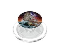 Loup géant Monstre Marin tempête Foudre Rouge PopSockets PopGrip pour MagSafe