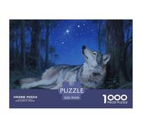 Loup Gris 1000 Pièce Puzzle Adulte Un Puzzle Difficile Jeu De Puzzle pour Toute La Famille Puzzles pour Adultes Enfants Activité Familiale Parfaite Cadeaux pour Femmes Cadeaux pour Hommes 70x50cm/100