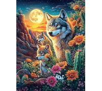 Loup Gris du désert 500 Pièces Puzzle Débutant en Carton sans Déformation Contes de fées Animaux et Plantes Facile Apprentissage Anti-Stress Passe-Temps Idée Cadeau Saint Valentin Premium 500 PCS