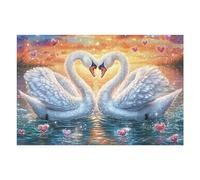 Loup Gris en Montagne 1000 Pièces Puzzle Famille en Carton Rigide Swan Lake Peak Difficulté Moyenne Activité Familiale Anti-Stress Loisir Créatif Idée Cadeau Anniversaire Premium 1000 PCS